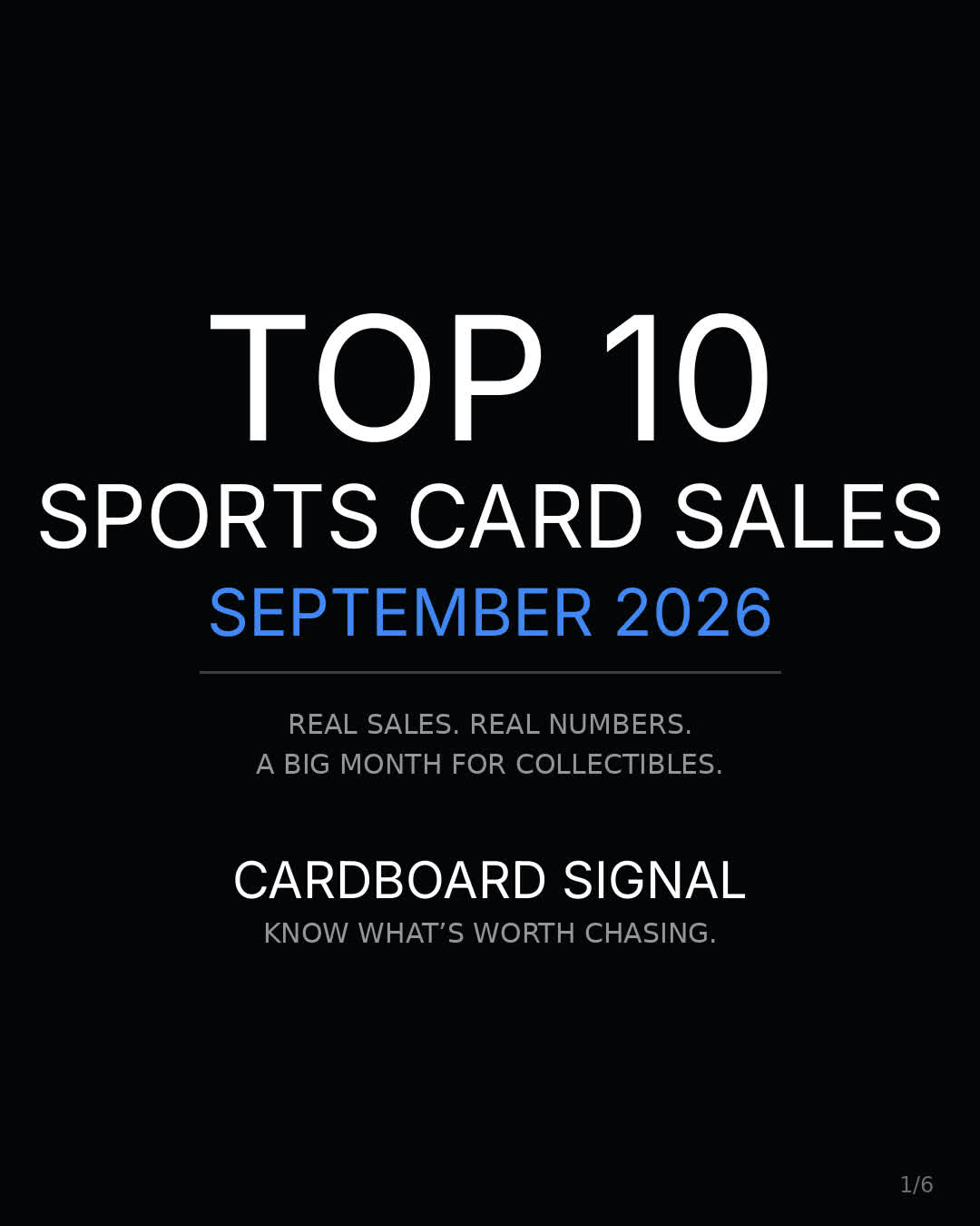 Top 10 sports card sales September 2026 — Cardboard Signal